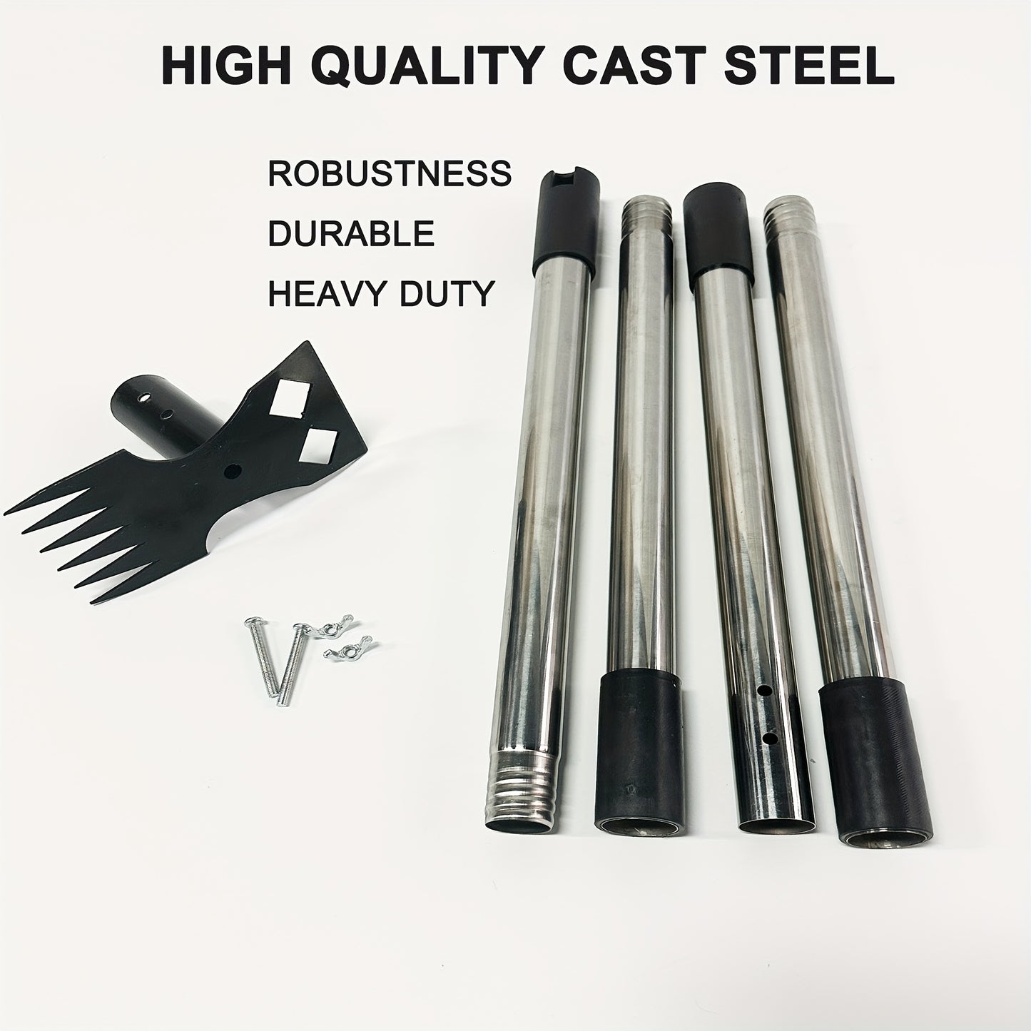 2-in-1 Weed Puller & Garden Hoe Tool - Heavy-Duty Metal Adjustable Long Handle (16.54-59.06inch) for Effortless Weed Removal, Soil Leveling & Yard Maintenance, Weed Removal Garden Tools No Bending, Sturdy Construction