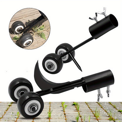 1pc Heavy Metal Garden Weeder Roller, Multifunctional Crevice Weed Removal Tool, No-Bend Staircase Weeder, Efficient Rolling Weeding for Outdoor Spaces