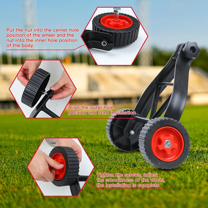 Adjustable Mower Durable Adjustable Lawn Mower Support Wheel Attachment | Quick-Change Design for Garden Trimmers & Power Tools - Enhances Stability & Maneuverability